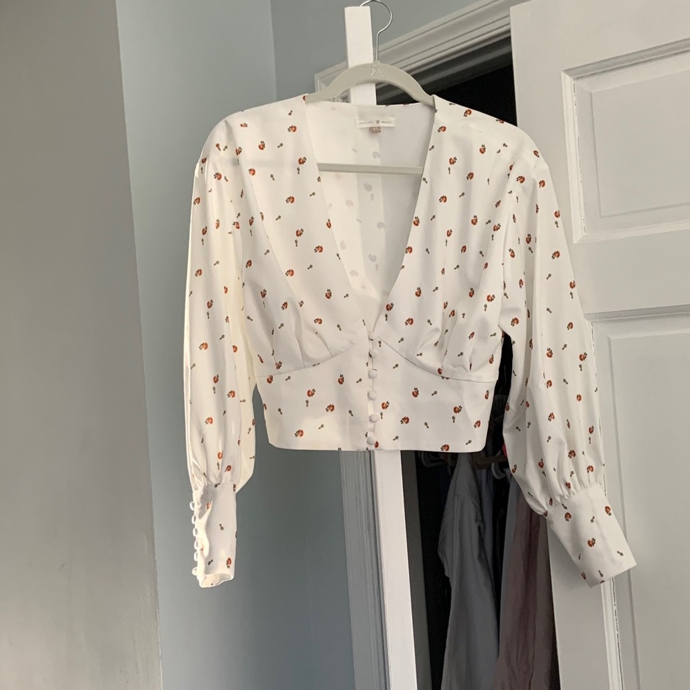 Backyard Roses Alex Front Button Top